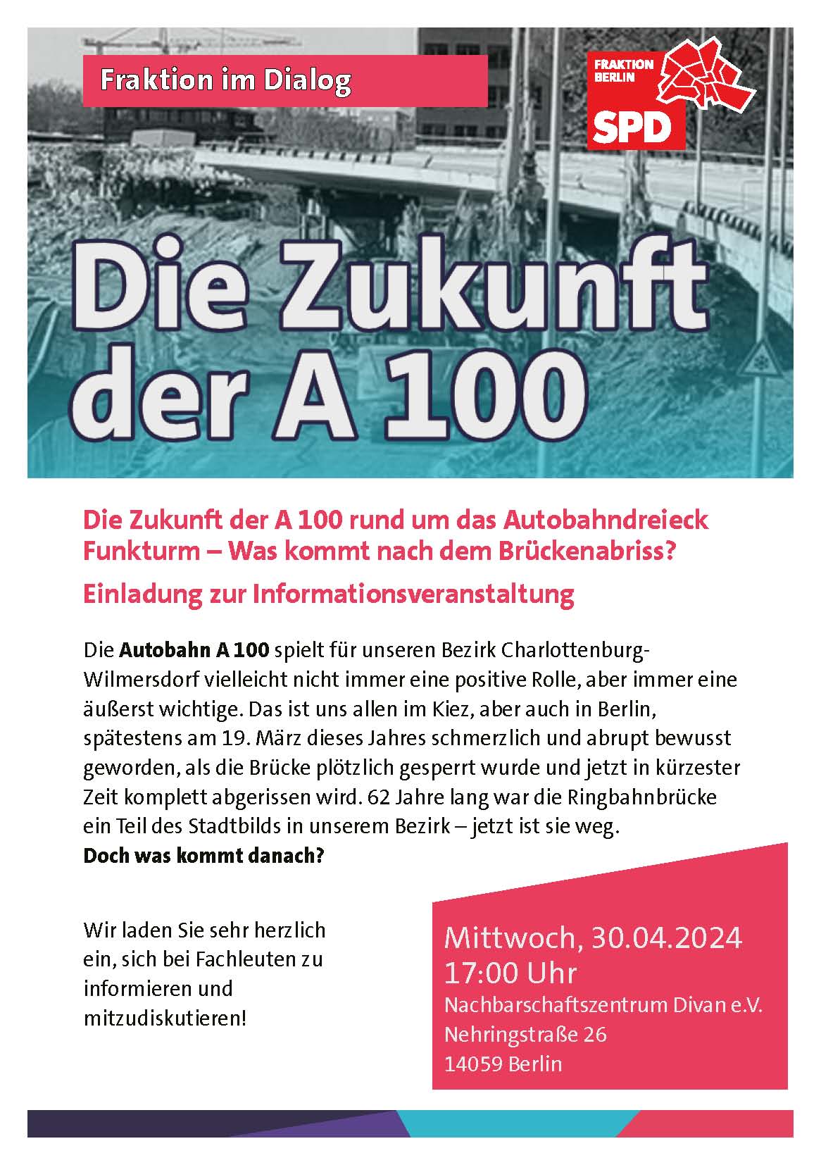 Die Zukunft der A 100 rund um das Autobahndreieck Funkturm