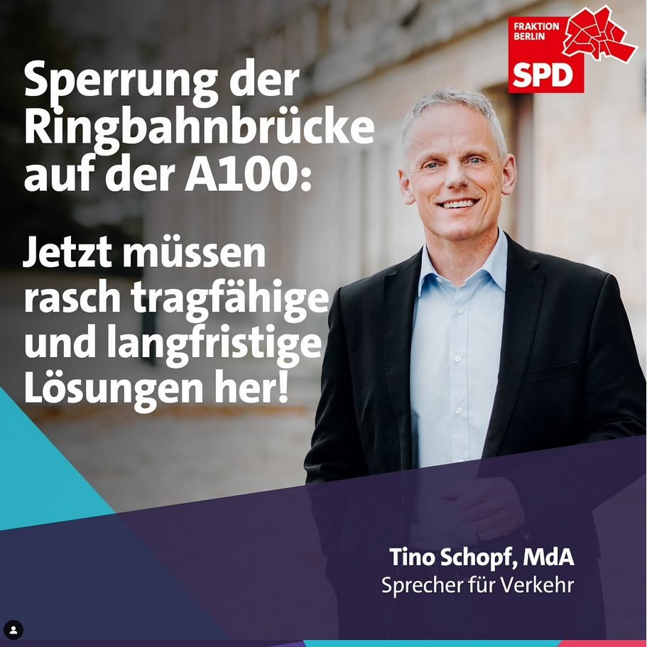 Sperrung der Ringbahnbrücke: Forderungen der SPD CW