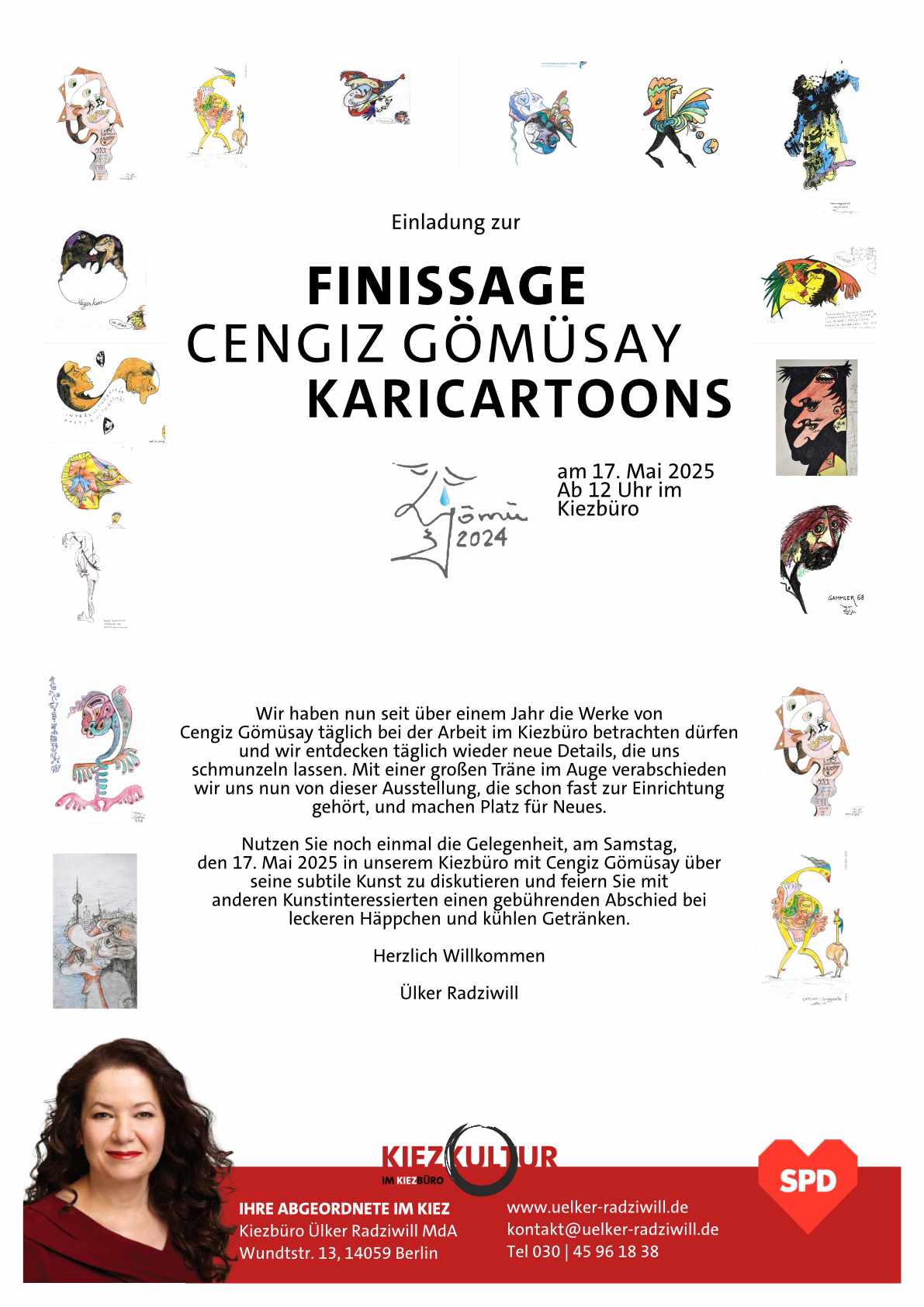 Finissage der Ausstellung Cengiz Gömüsay Karicartoons