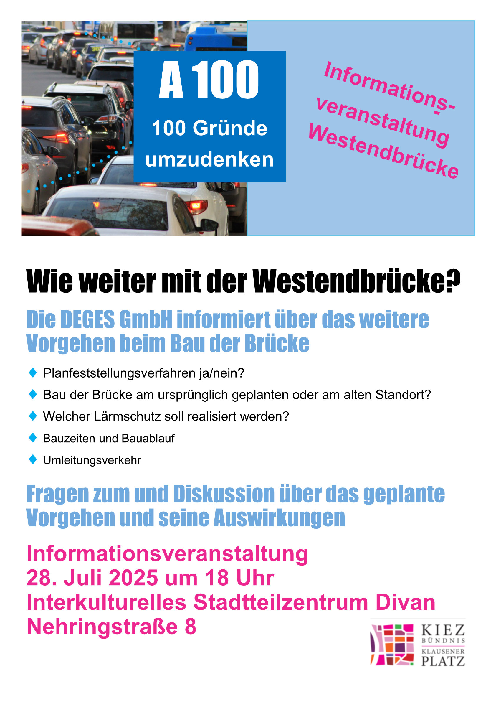 wie weiter mit der westendbrücke?